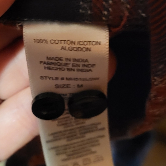 RVCA Plaid Flannel Men’s‎ Medium Red/ Navy Button Down Pockets - Picture 5 of 5